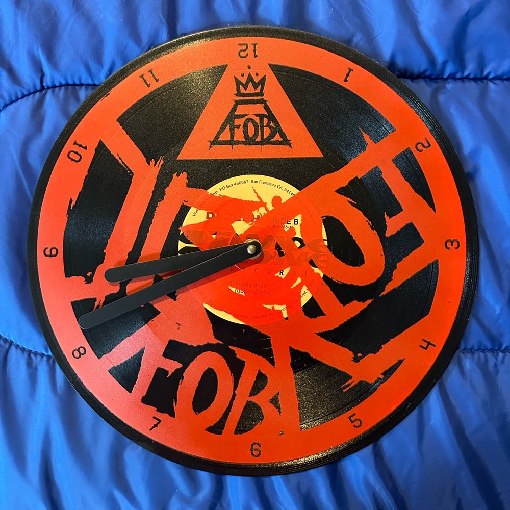 Fall out boy vinyl clock limited edition